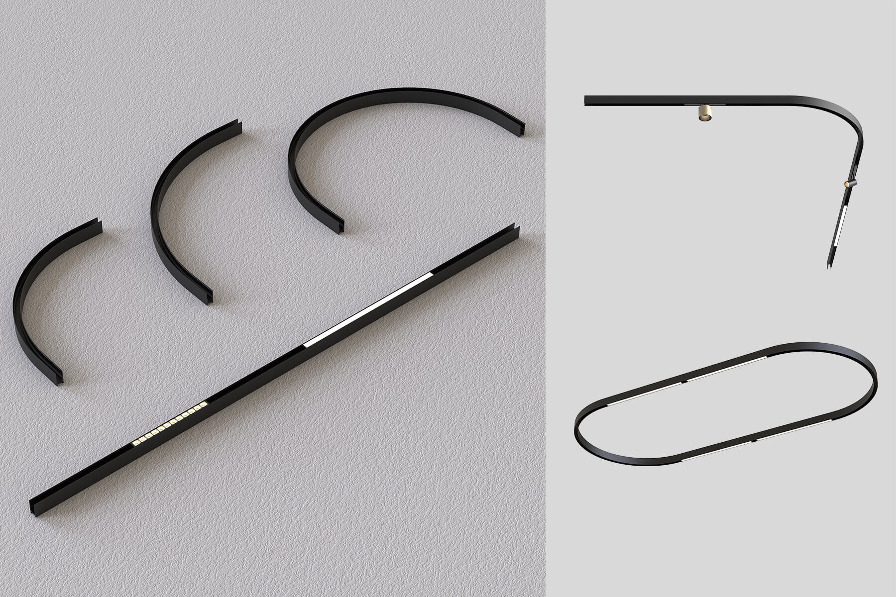 Low Voltage Track System - 26mm wide - Track Curves